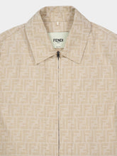 Fendi Beige Cropped FF Chambray Jacket