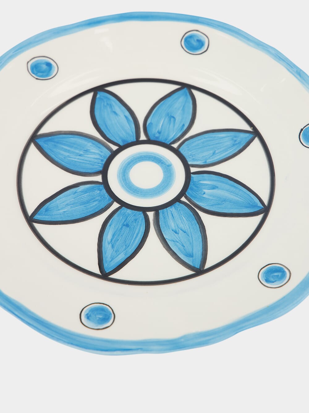 Floral-Print Ceramic Dessert Plate