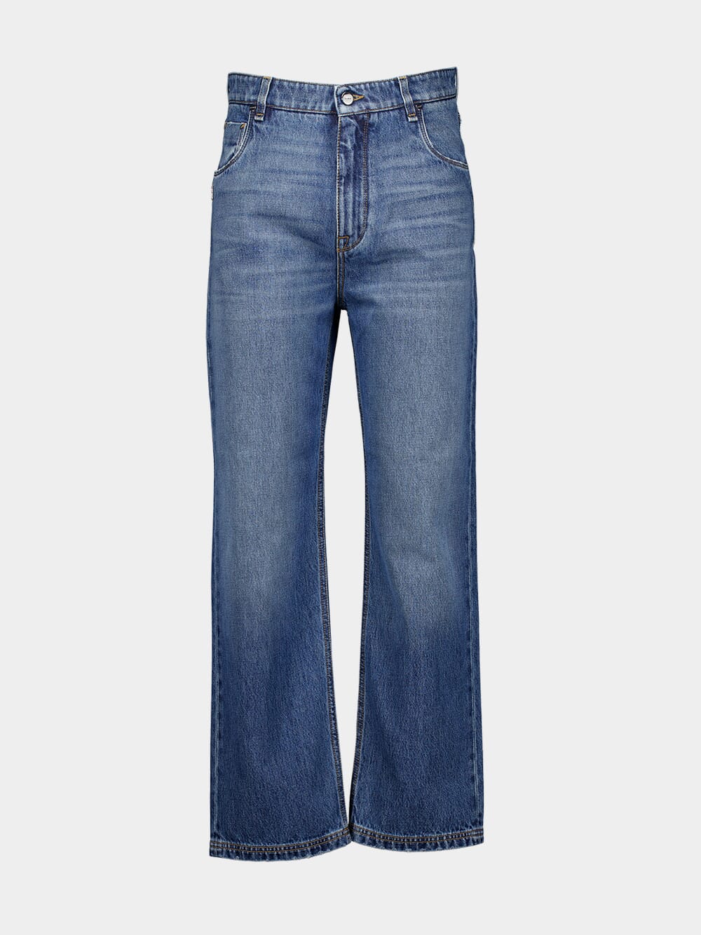 Straight-Cut Long Jeans