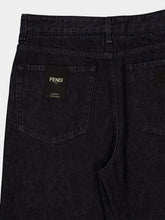 Fendi Black Straight-Leg Jeans with FF Turn-Up Hem