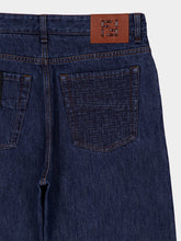 Fendi Blue Straight-Leg Logo Jeans