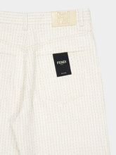 Fendi White Denim Jeans with Beige Topstitching
