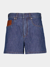 Fendi Navy Blue FF Chambray Denim Shorts