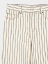 Fendi Beige FF Denim Jeans with Light Blue Stripes
