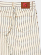 Fendi Beige FF Denim Jeans with Light Blue Stripes