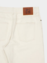 Fendi Beige Wide-Leg Denim Jeans with FF Hem Detail