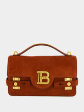 Balmain Red B-Buzz 24 Suede Shoulder Bag