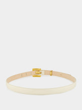 Balmain Beige Anthem Narrow Leather Belt
