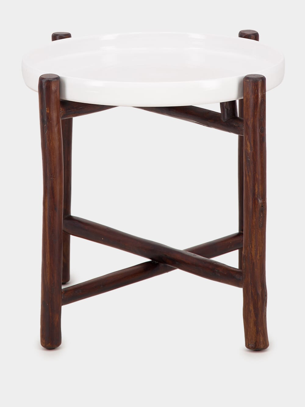 White Mida Dark Brown Wood Table