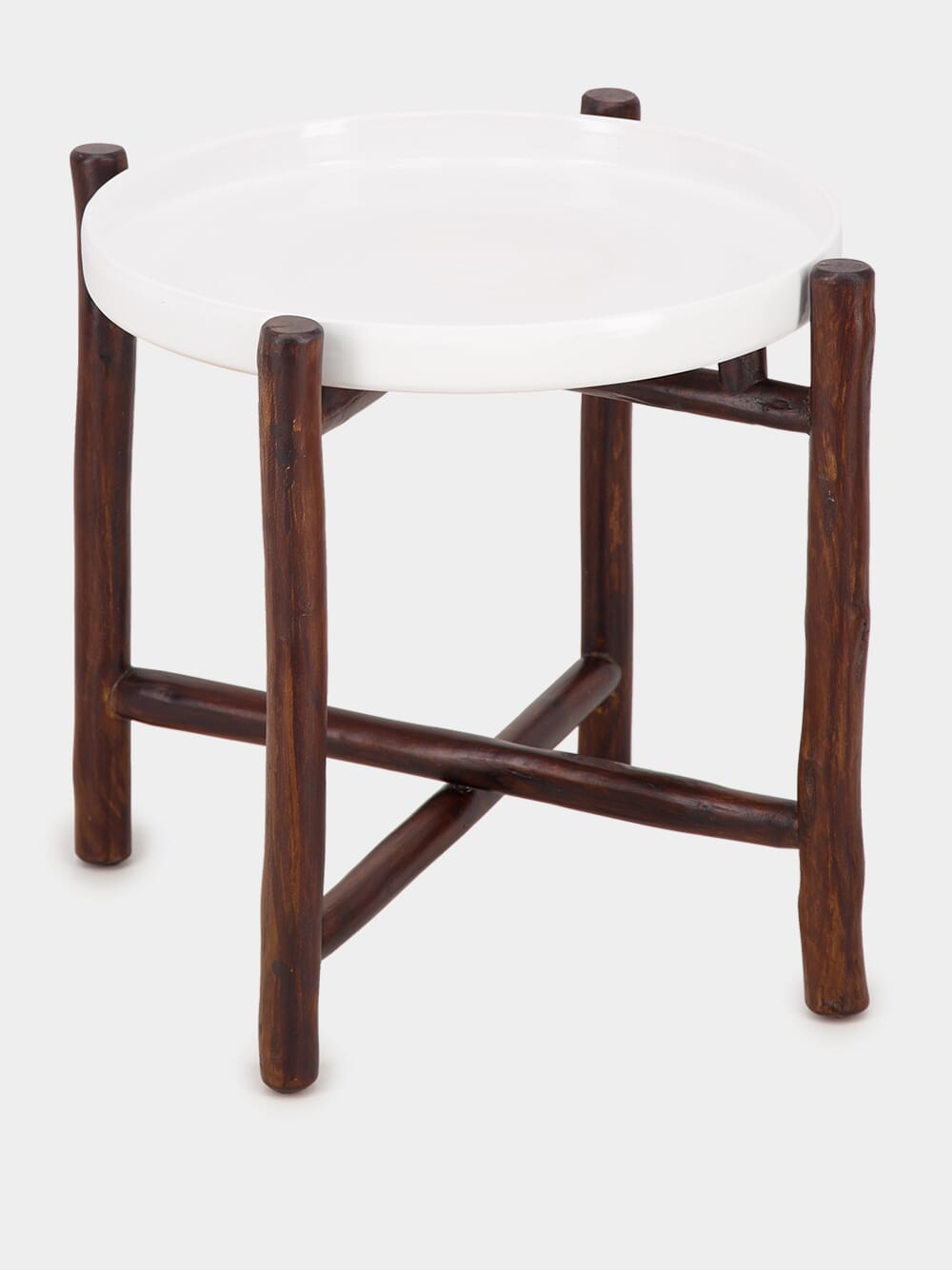 White Mida Dark Brown Wood Table