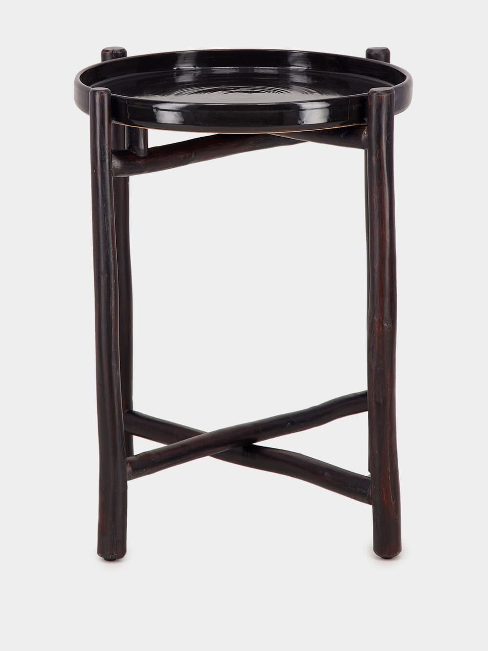 Black Mida High Dark Brown Wood Table