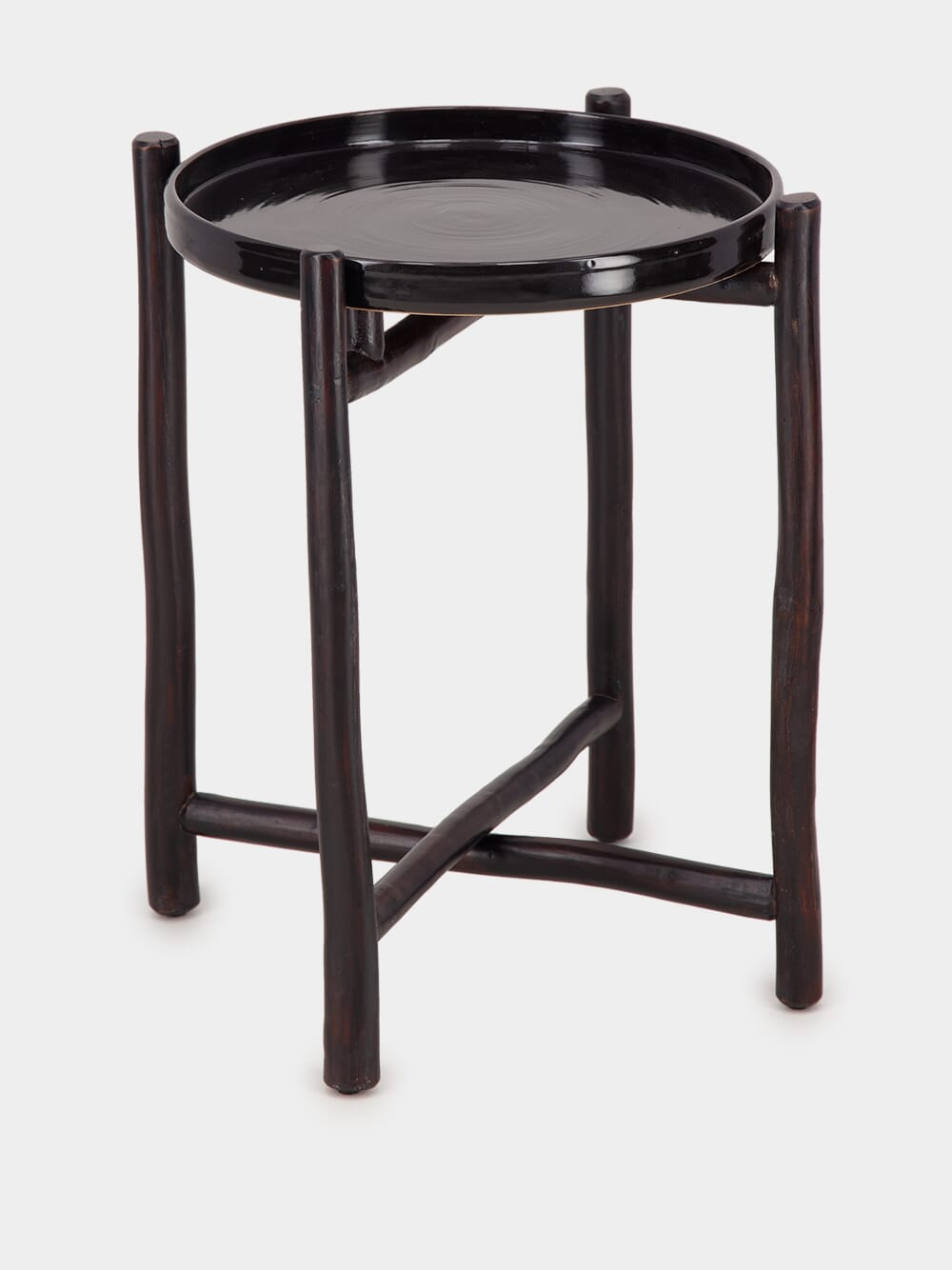 Black Mida High Dark Brown Wood Table