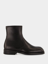 Lemaire Black Zipped Shiny Leather Ankle Boots