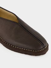 Lemaire Dark Brown Piped Leather Slippers