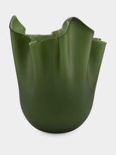 Venini Apple Green Fazzoletto 31 Glass Vase