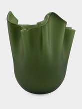 Venini Apple Green Fazzoletto 31 Glass Vase