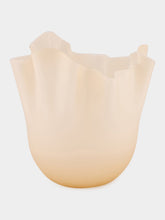 Venini Beige Fazzoletto 24 Murano Glass Vase