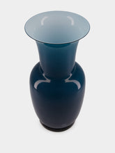 Venini Blue Opalino 36 Glass Vase