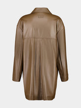 Fendi Brown Leather Pea Coat