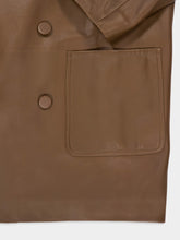 Fendi Brown Leather Pea Coat
