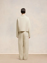 Ami Paris Sand Ami Cropped Wool-Viscose Polo