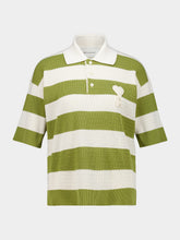 Ami Paris White Cream and Matcha Cotton Polo