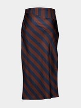 Fendi Brown Pequin Silk Midi Skirt