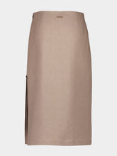 Fendi Beige Waxed Linen Midi Skirt