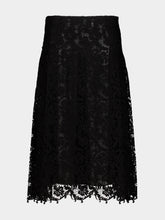 Fendi Black Macramé Lace Pleated Midi Skirt
