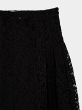 Fendi Black Macramé Lace Pleated Midi Skirt