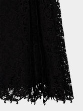 Fendi Black Macramé Lace Pleated Midi Skirt