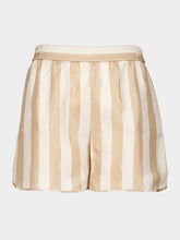 Fendi Beige Pequin Stripes Silk Shorts