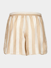Fendi Beige Pequin Stripes Silk Shorts