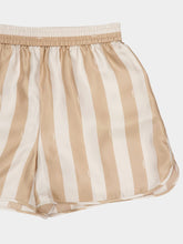 Fendi Beige Pequin Stripes Silk Shorts