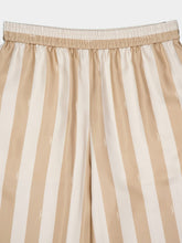 Fendi Beige Pequin Silk Wide-Leg Trousers