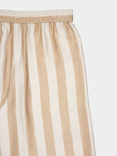 Fendi Beige Pequin Silk Wide-Leg Trousers