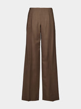 Fendi Brown Wide-Leg Tailored Wool Mohair Trousers
