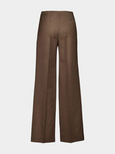 Fendi Brown Wide-Leg Tailored Wool Mohair Trousers