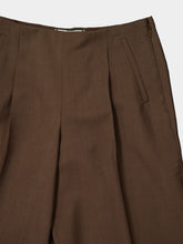Fendi Brown Wide-Leg Tailored Wool Mohair Trousers