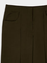Fendi Olive Green Wool and Mohair Wide-Leg Trousers