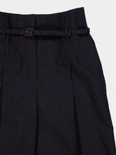 Fendi Navy Blue Pinstriped Wool Trousers