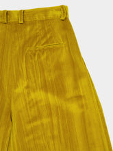 Paula Francis Golden Palm Velvet Plissé Pants