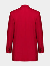 Paula Frida Red Dahlia Deconstructed Twill Blazer