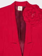 Paula Frida Red Dahlia Deconstructed Twill Blazer