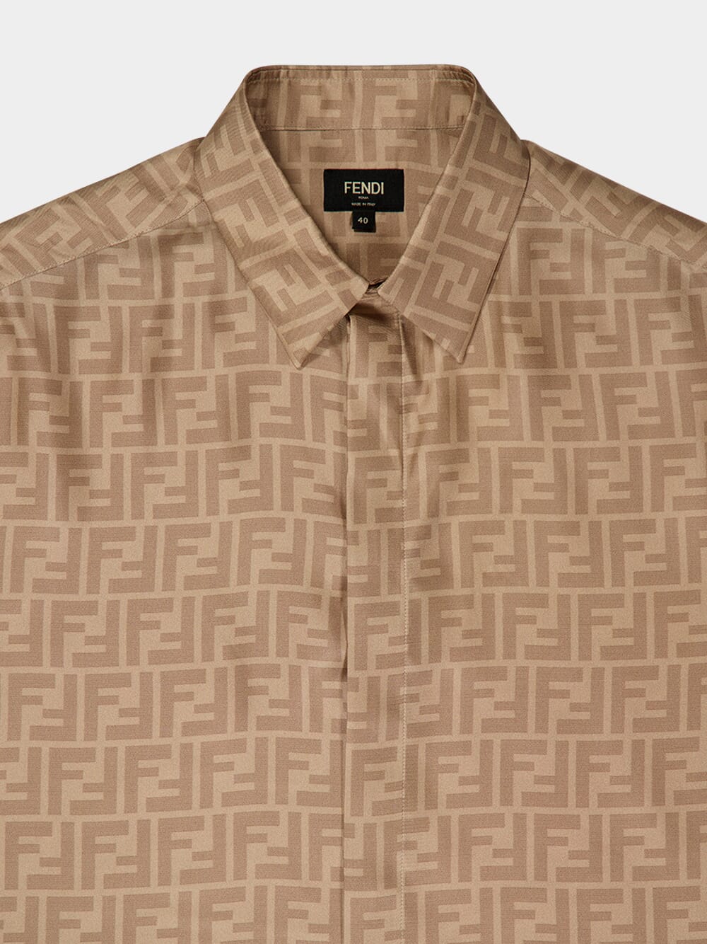 Beige FF Silk Shirt