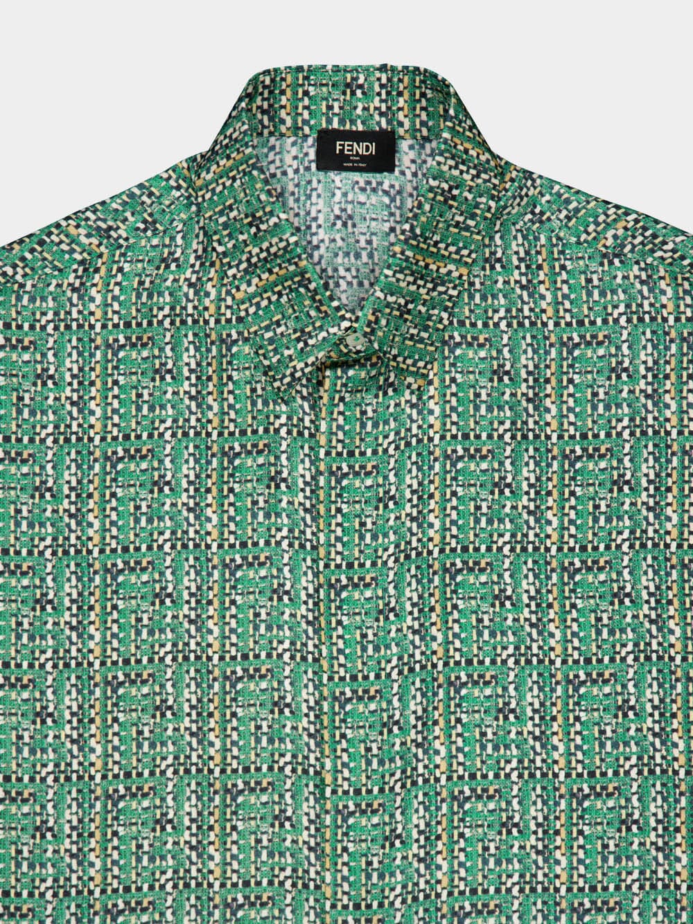 Green FF Woven Silk Shirt