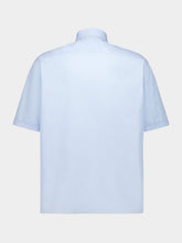 Fendi Light Blue Cotton Boxy Fit Short Sleeve Shirt