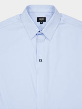 Fendi Light Blue Cotton Boxy Fit Short Sleeve Shirt