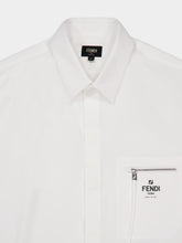Fendi White Cotton Shirt with Zip Pocket
