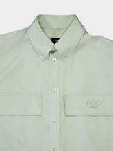 Fendi Mint Green Cotton Utility Shirt